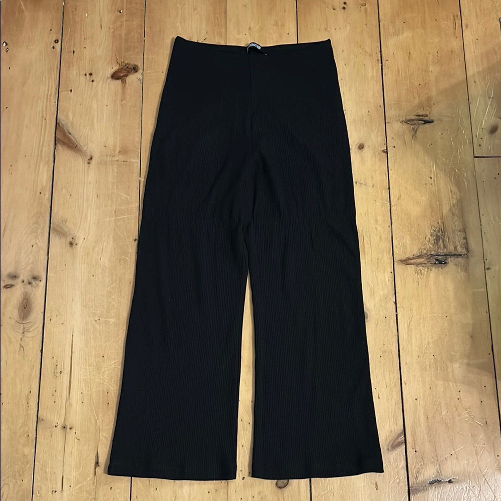 Reformation Ribbed Black Pants